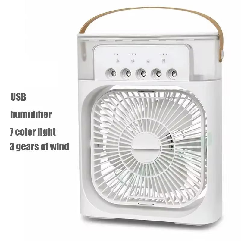 Portable Humidifier Fan Air Conditioner Household Small Air Cooler Hydrocooling Portable Air Adjustment for Office 3 Speed Fan